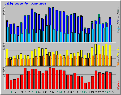 Daily usage for June 2024