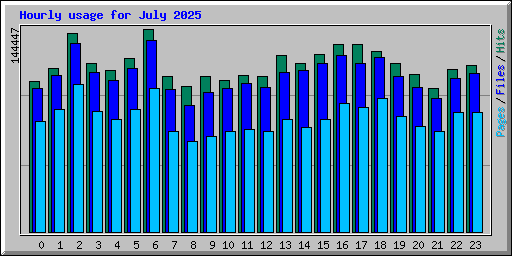 Hourly usage for July 2025