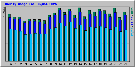 Hourly usage for August 2025